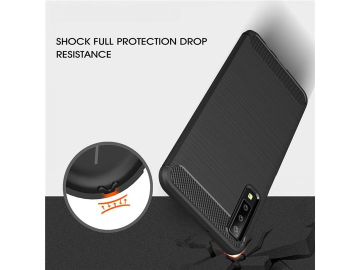 Actual product image Screenguard Samsung Galaxy A7 2018 Cover Carbon Brushed Soft TPU (Samsung Galaxy A7 (2018))