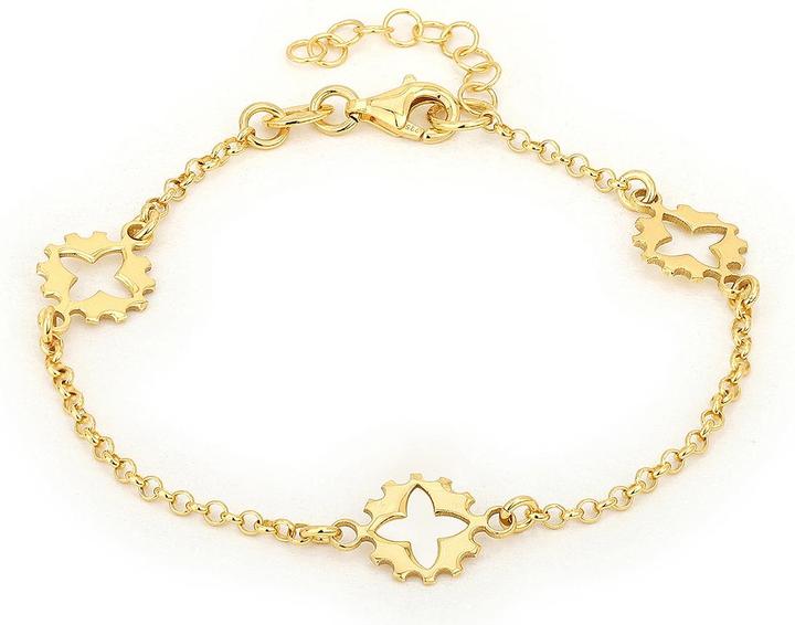 Leyda Armkette Blume (19 cm, vergoldet 750 / 18 K Gold, Silber 925)