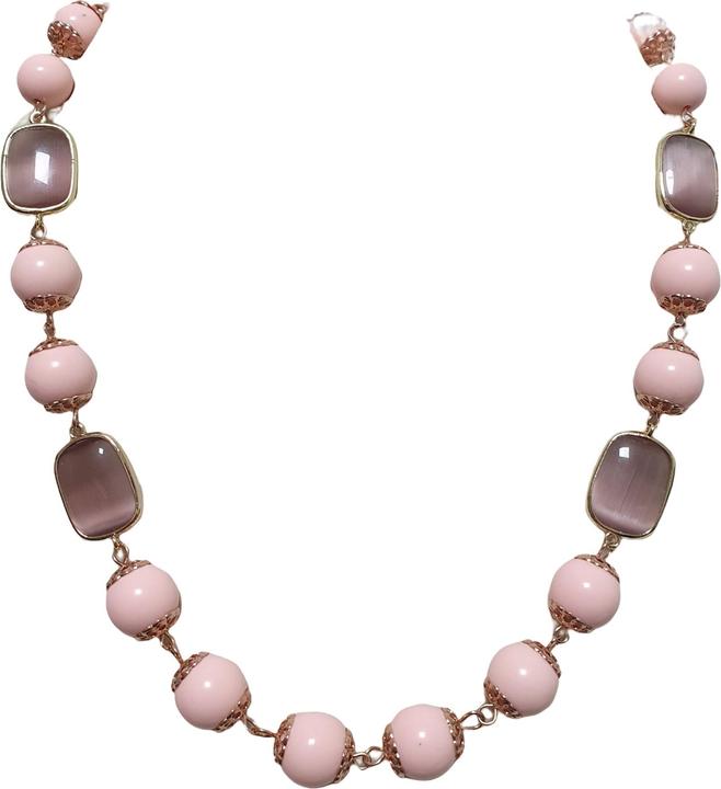 Actual product image L'Officiel Collana perla rosa + cristalli vinaccia