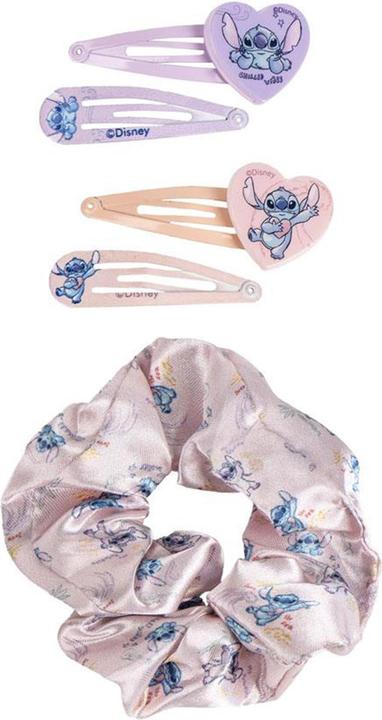 Produktbild Cerdá Disney Stitch Hair Accessories Beauty Set for Girls, Set Includes Pink and Purple 4 Hair Pins and 1 (Haargummi)