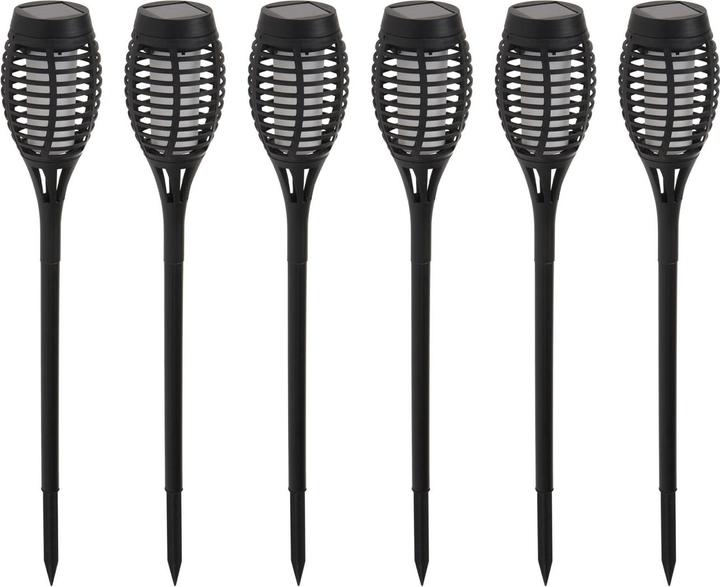 ProGarden 6er-Set Solargartenfackel mit Erdspiess, je 42 cm