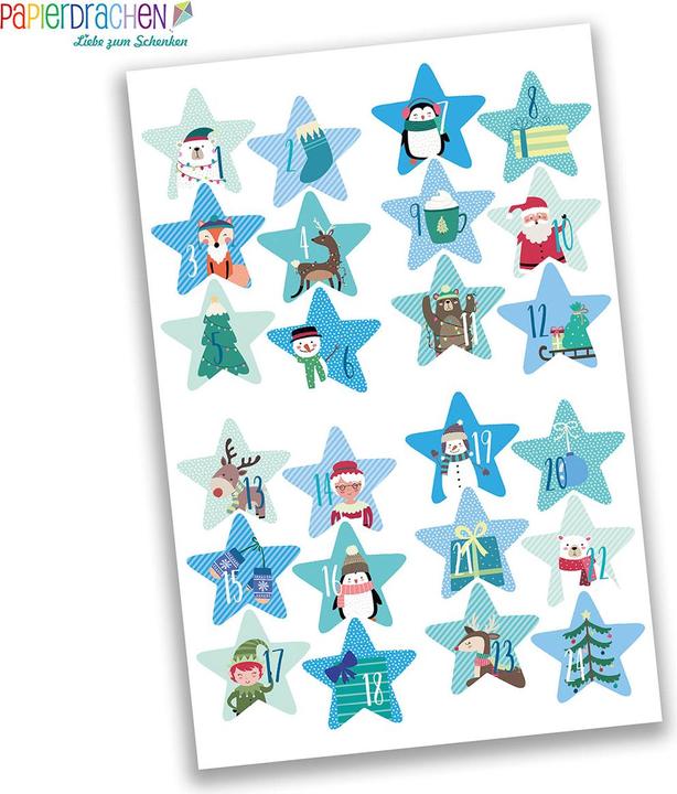 Produktbild Papierdrachen 24 Zahlenaufkleber