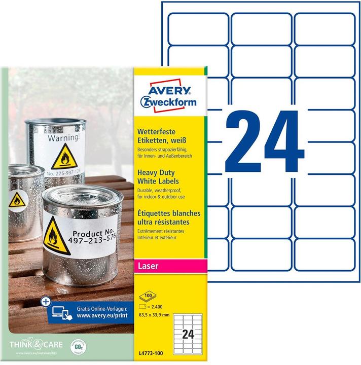 Avery Weatherproof film labels