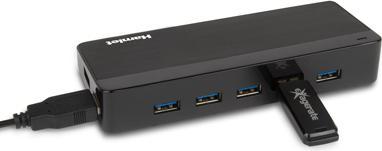 Immagine prodotto Hamlet XHUB70036 hub di interfaccia USB 3.2 Gen 1 (3.1 Gen 1) Type-B 5000 Mbit/s Nero (USB-B, 7 Porti)