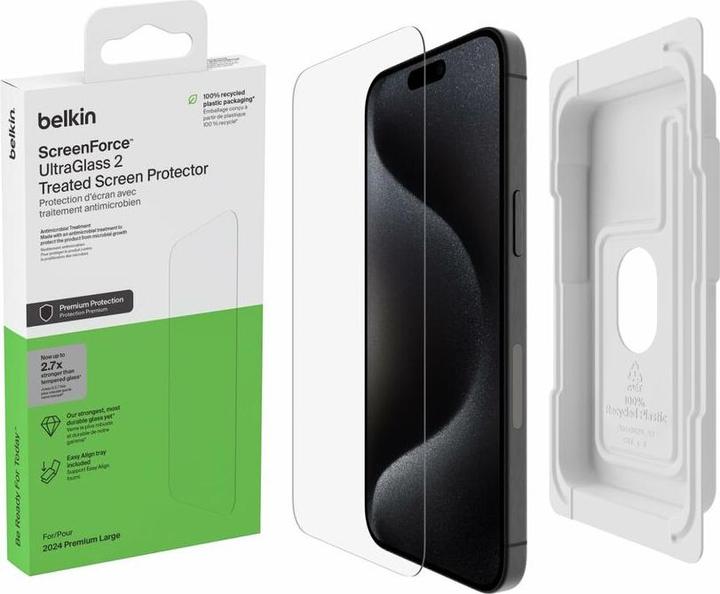 Actual product image Belkin ScreenForce UltraGlass 2 (1 Piece, Apple iPhone 16 Pro Max)