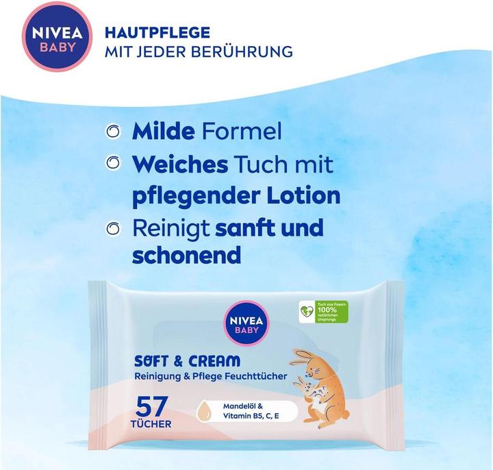 Actual product image NIVEA Soft & Cream Feuchttücher Quattro (228 Piece)