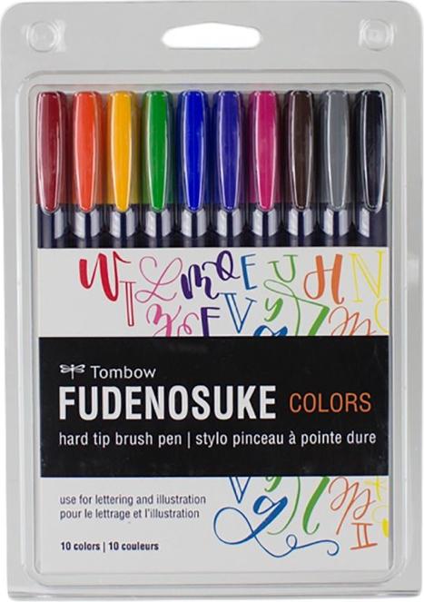 Actual product image Tombow Fudenosuke (Multicoloured, 10 x)
