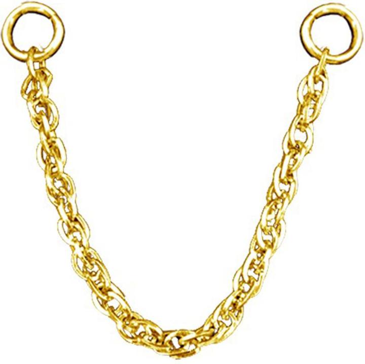 Actual product image Star Piercing Double gold-plated connecting chain (Surgical steel 316L, without brass)