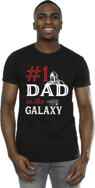 Actual product image Star Wars Mens Mandalorian Number One Dad T-Shirt (L)