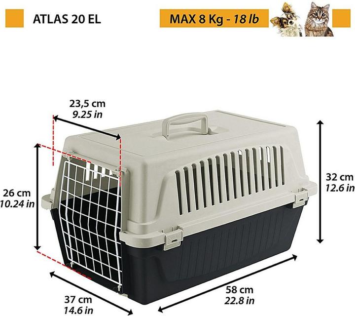 Image du produit Ferplast Atlas 20 EL - Bétaillère grise chwarz (Chien, Chat, Réflecteurs)