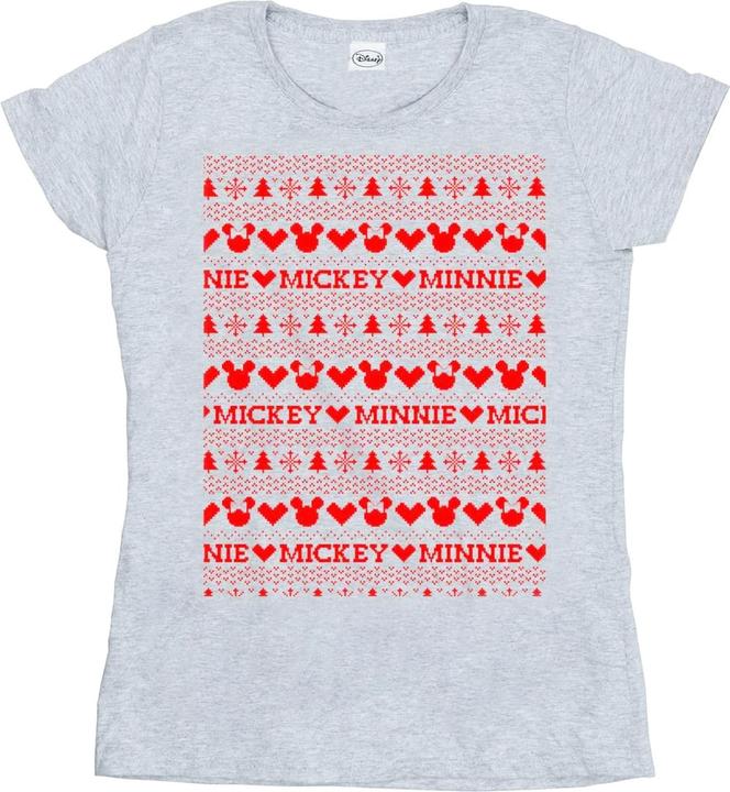 Immagine prodotto Disney Mickey And Minnie Christmas Fair Isle Maglietta Donna (M)