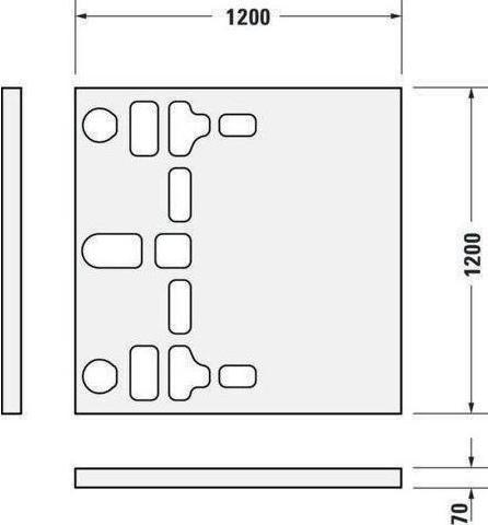 Actual product image Duravit Square shower tray STONETTO 1200x1200x50mm concrete grey