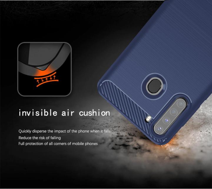 Actual product image Cadorabo TPU Ultra Slim carbon stainless steel Combi Cover (Samsung Galaxy A21)
