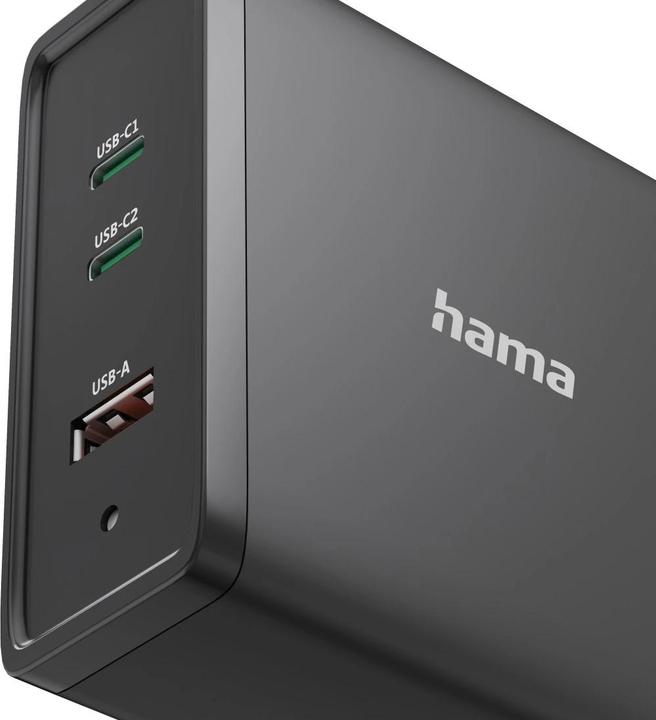 Image du produit Hama Station de charge USB-C universelle, GaN, 3 ports, Power Delivery (PD), 5-28V/140W (140 W)