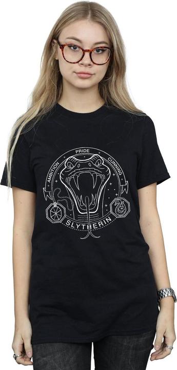Actual product image Womens/Ladies Slytherin Cotton Boyfriend T-Shirt (XXL)