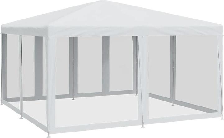Immagine prodotto VidaXL Partyzelt Pavillon Festzelt mit 8 Mesh-Seitenteilen Weiss 4x4m HDPE (400 cm, 400 cm)