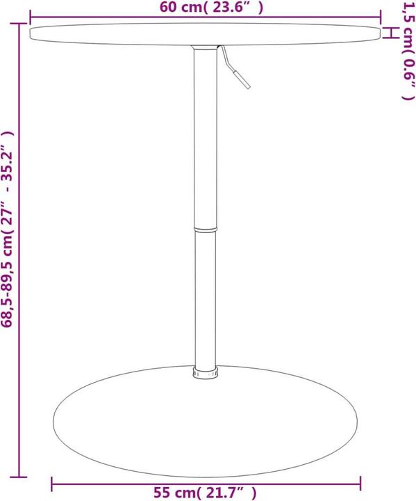 Actual product image VidaXL Bar table Ø60 x 89.5 cm oak