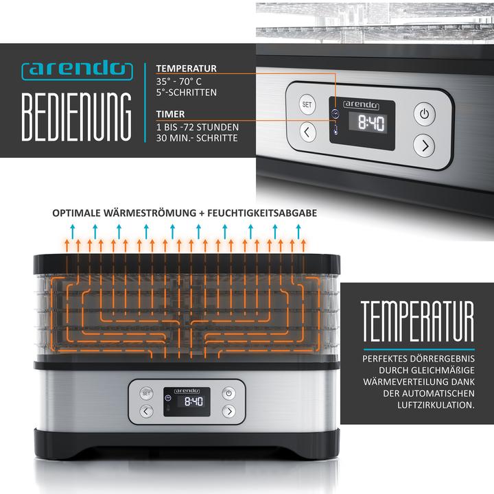 Produktbild Arendo Dörrautomat mit Temperaturregler