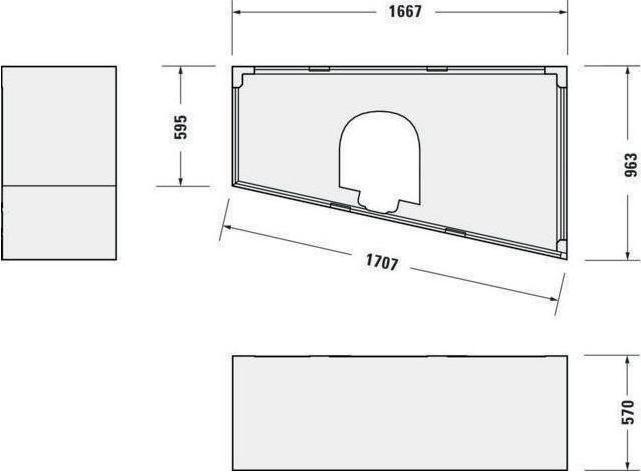 Produktbild Duravit Raumsparbadewanne Paiova 100 x 170 cm wei glatt 700213000000000 (180 l, 170 cm, 100 cm)