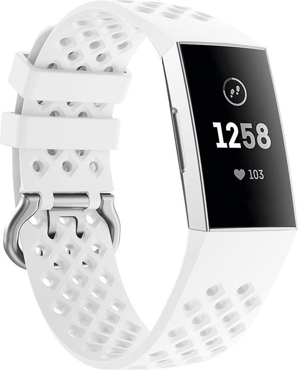 Produktbild Cover-Discount Fitbit Charge - Silikon Sportarmband gelöchert weiss (Silikon, Charge 3, Charge 4)