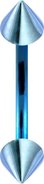 Star Piercing Micro Banane hellblau mit zwei Cones (ohne Messing, Chirurgenstahl 316L)