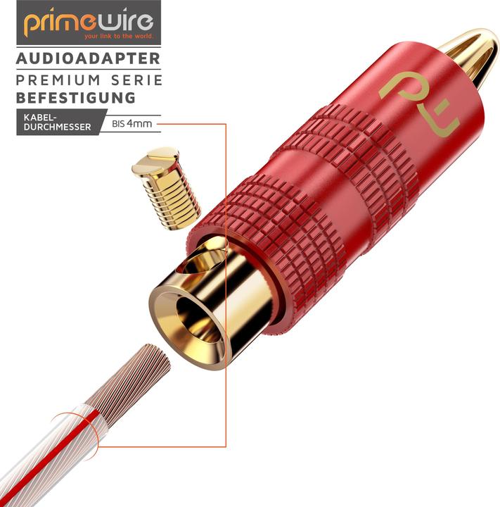 Produktbild Primewire Bananenstecker für Lautsprecher Kabel bis 6mm², Lautsprecherstecker für Verstärker, HIFI-Receiver