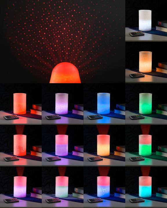Actual product image Lunartec Real wax candle with color change, laser projector and remote control (1 x)