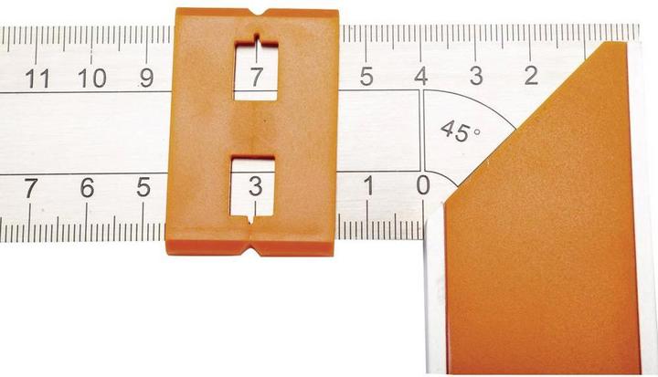 Actual product image Bahco Carpenter's square with steel blade and sliding mark 350 mm