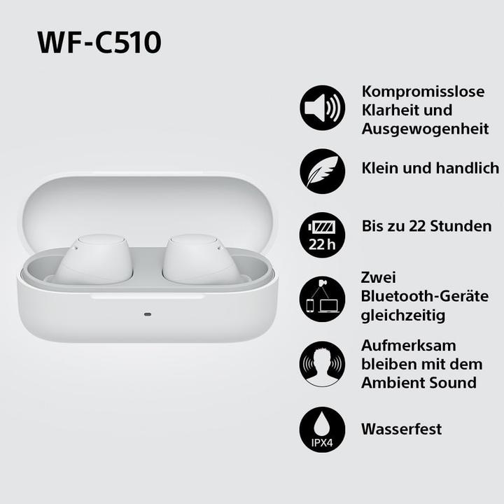 Immagine prodotto Sony WF-C510 (Nessuna soppressione del rumore, 11 h, Senza fili)