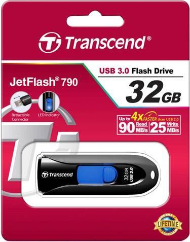 Actual product image Transcend JetFlash 790 (32 GB, USB 3.0, USB-A)