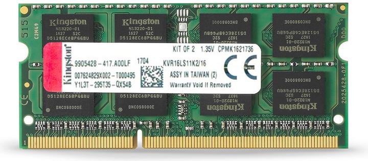 Actual product image Kingston ValueRAM (2 x 8GB, 1600 MHz, DDR3L-RAM, SO-DIMM)