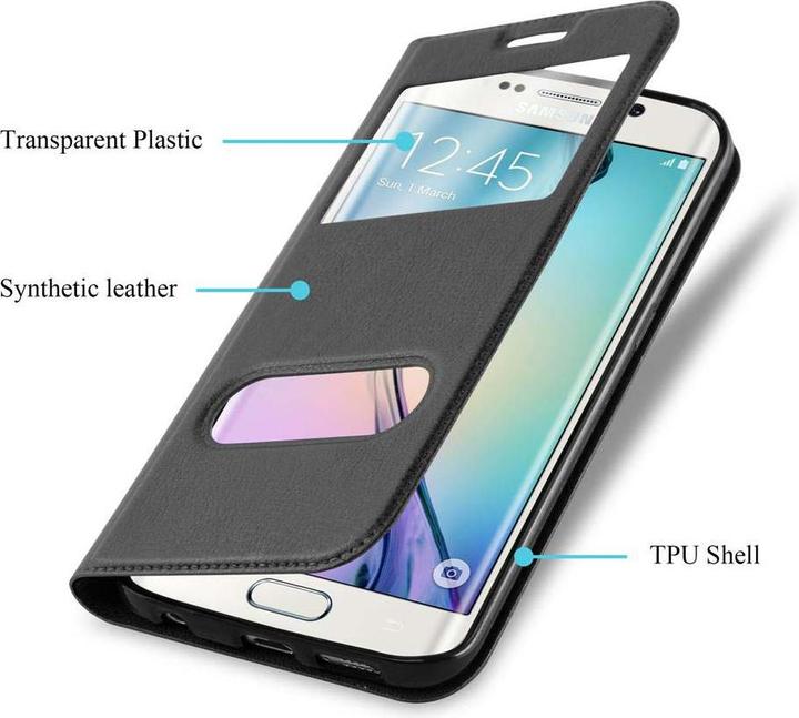 Actual product image Cadorabo Book with View double window cover (Samsung Galaxy S6 Edge+)