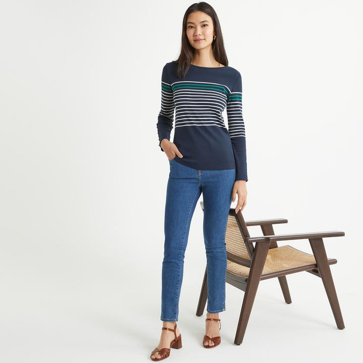 Produktbild Anne Weyburn Gestreiftes Rundhals-Shirt mit langen Ärmeln (40)