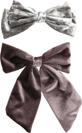 Produktbild Trisa Fashion Barrette mit Samtschleife grau