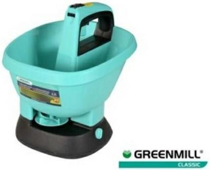 Greenmill GR0032 Elektrischer Streuer Handstreuer Gartensämaschine Batteriebetrieben Drehzahlregulie