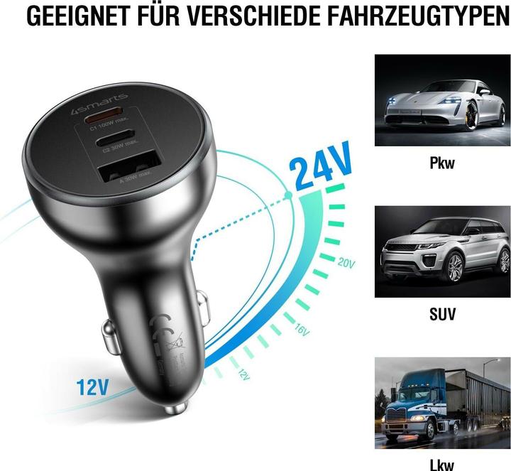 Immagine prodotto 4smarts Caricabatterie per auto VoltRoad Ultimate 160W nero