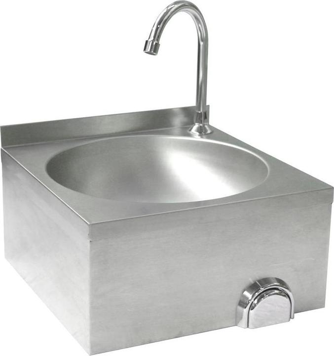 Actual product image Hendi Washbasin with knee control stainless steel 400x400x45 (400 mm, 400 mm)