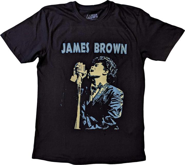 James Brown Holding Mic