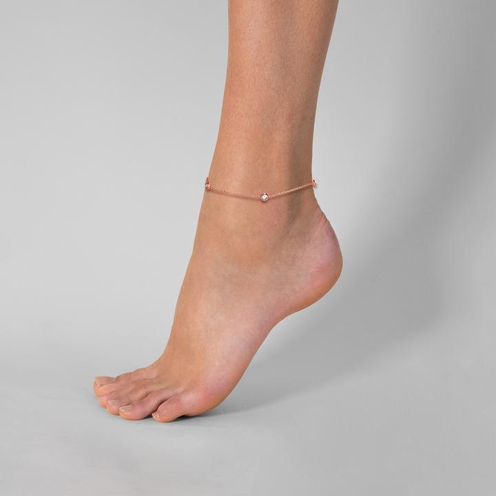 Immagine prodotto Glanzstücke München Catena da donna in argento Sterling Zirconia oro rosa 22,0 cm di base + 3,0 cm di estensione - 23948 (Argento 925, 22 cm)