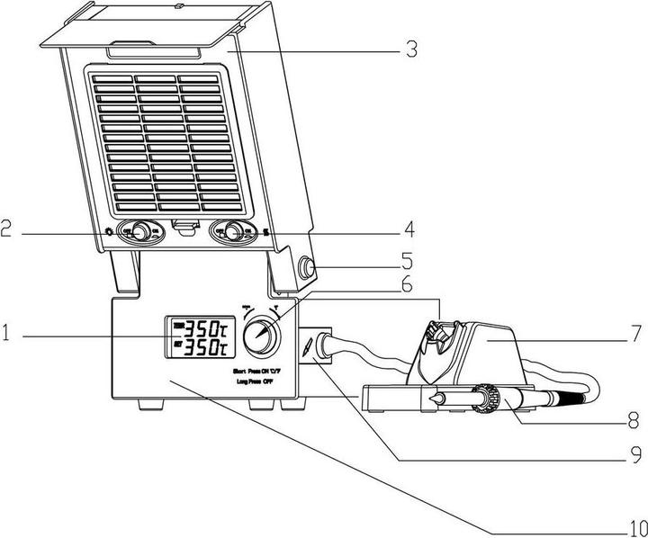 Produktbild Toolcraft Lötstation mit LED-Beleuchtung und Lötrauchabsaugung