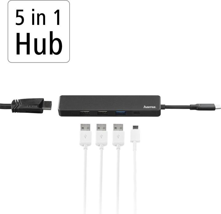 Image du produit Hama USB-C-Hub (USB-C, 5 Ports)