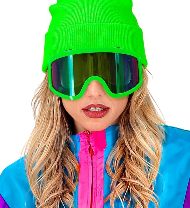 Actual product image Widmann Neon green 80s ski goggles