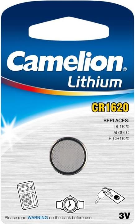 Actual product image Camelion Lithium button cell, CR1620 / DL1620 / 5009LC / E-CR1620 / 280-208, 3V - 1 piece (1 pcs., CR1620, 70 mAh)