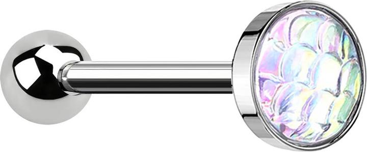 Produktbild Star Piercing Micro Barbell silber mit Fischschuppen multicolor (ohne Messing, Chirurgenstahl 316L)