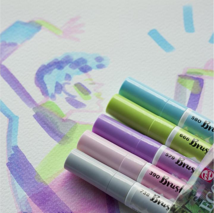 Produktbild Talens Ecoline Brush Pen Pastell (Multicolor, 5 x)