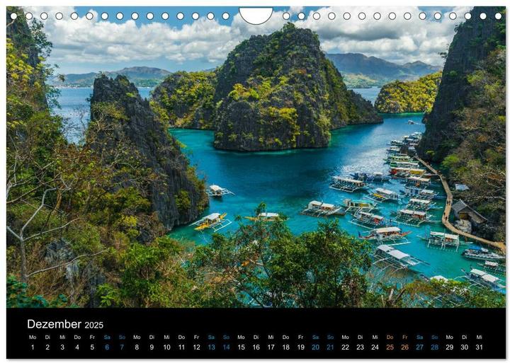 Produktbild Philippinen Foto Wandkalender 2025 (Wandkalender 2025 DIN A4 quer), Monatskalender (A4)