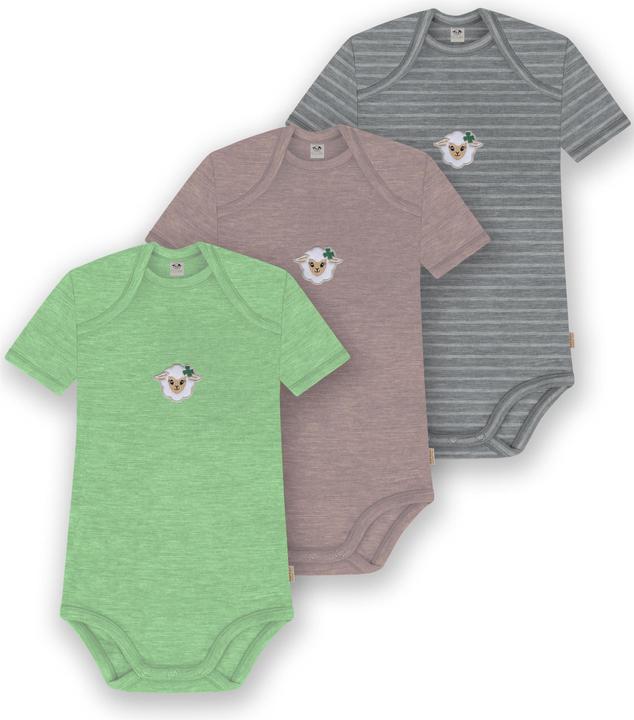 Normani 3er Set Baby Merino Body Kurzarm „Tauranga" - 9299