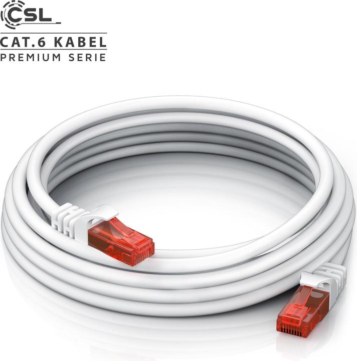Produktbild CSL CAT.6 Netzwerkkabel - Ethernet Gigabit Lan Kabel RJ45 - Patchkabel - komp. CAT.5 CAT.6 CAT.7 CAT.8 (UTP, CAT6, 7.50 m)