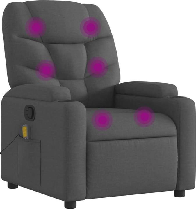 Image du produit VidaXL Fauteuil de massage gris foncé Tissu,Couleur : gris foncé,Matériaux