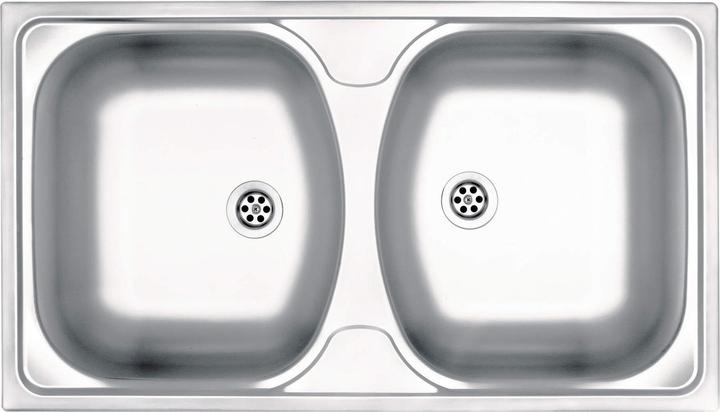 Actual product image No Name Steel sink with 2 bowls (Fitted sink, 43 cm, 43 cm)